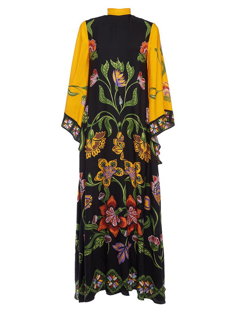 Prachtige vloeiende maxi-jurk met bloemenprint