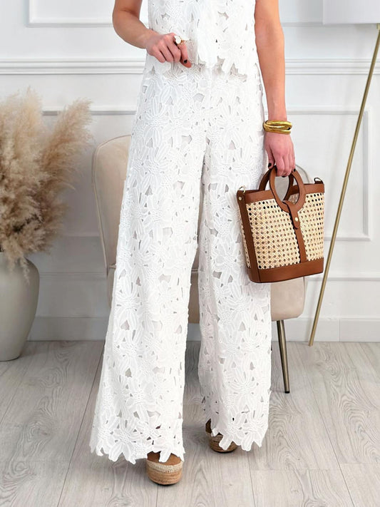 Exquisite Floral Lace Hollow Pants