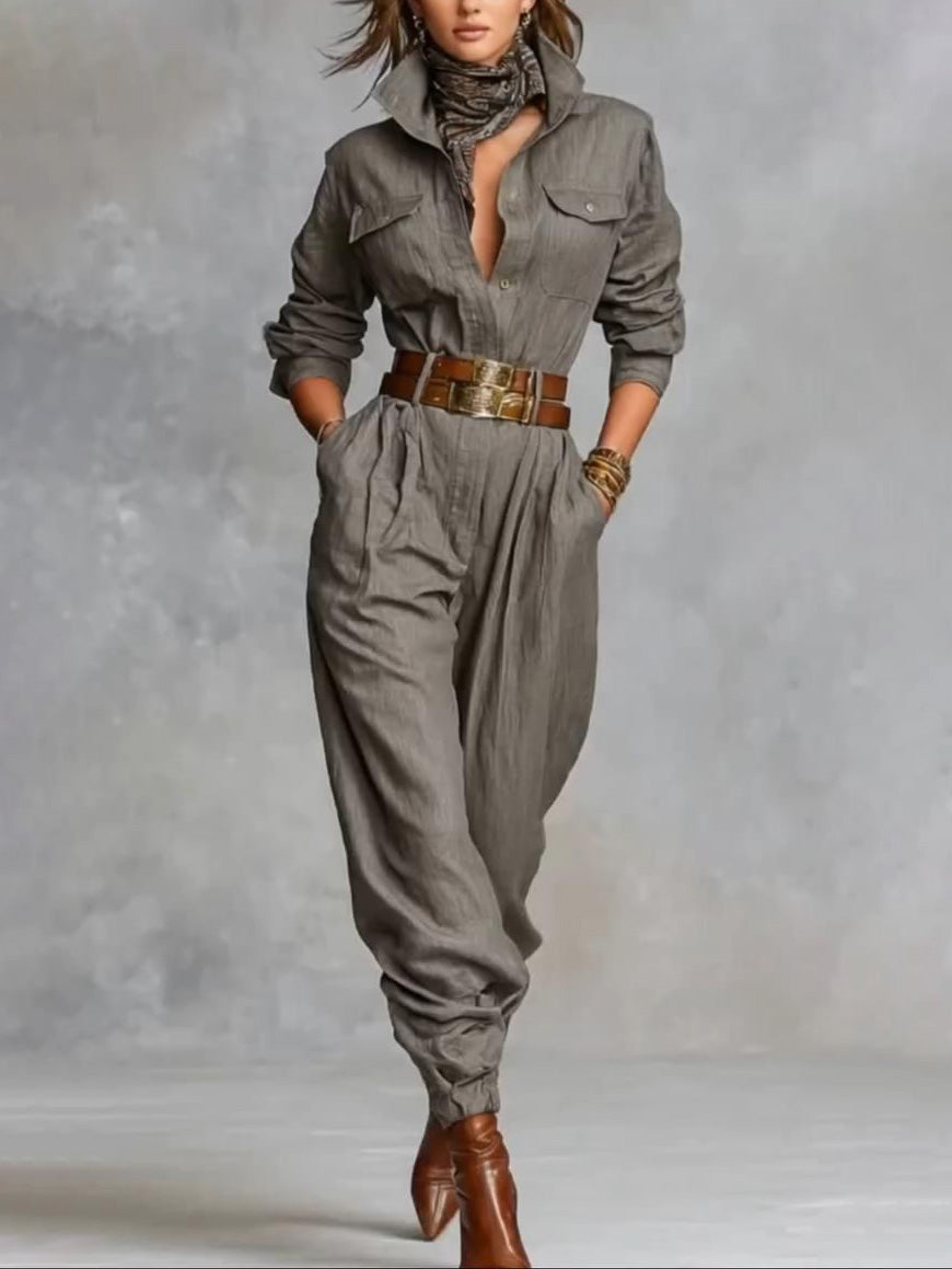 Casual Long-sleeved Jumpsuit