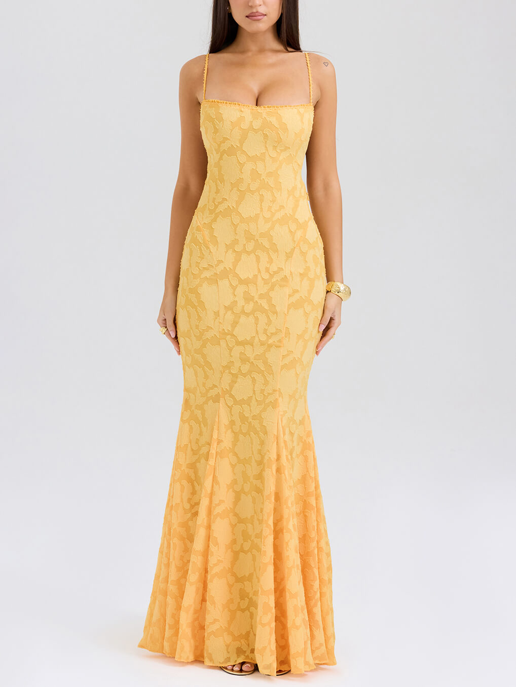 Elegante jacquard sexy sling fishtail maxi-jurk