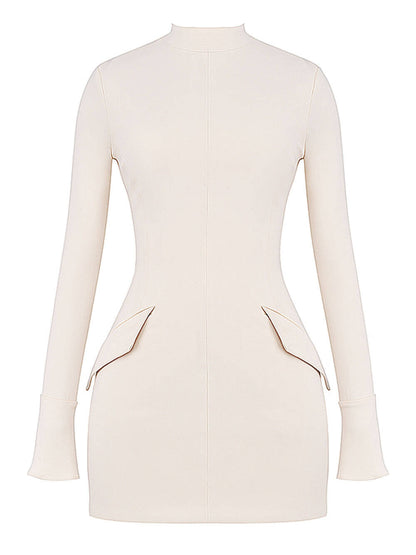 Vintage crème mini-jurk