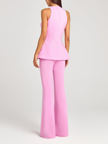 Exquisite Power High Rise Side Zipper Flare Slim Fit Pants