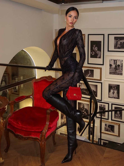 Modern Sexy Lace Bodycon Jumpsuit