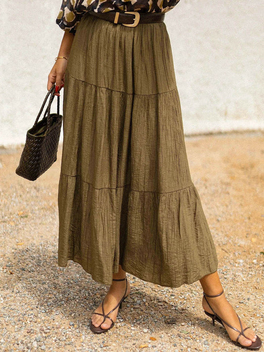 Fashion Casual Ruched Elastic Waist Skirt