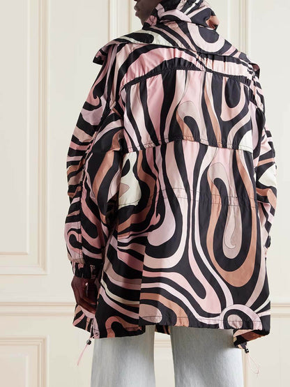 Unique Pattern Print Oversized Loose Jacket