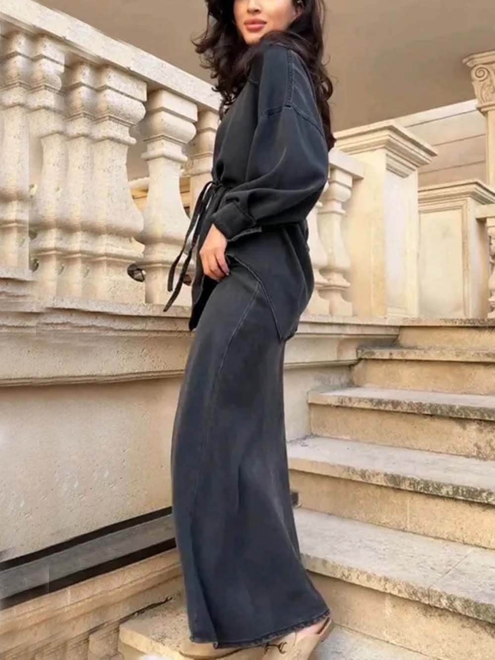 Fashion Casual Elastic Waist Mermaid Loose Skirt