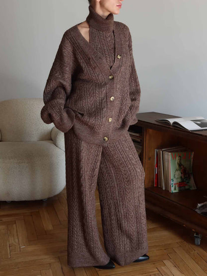 Casual Twist Fashion Wide Leg Woolen Pants