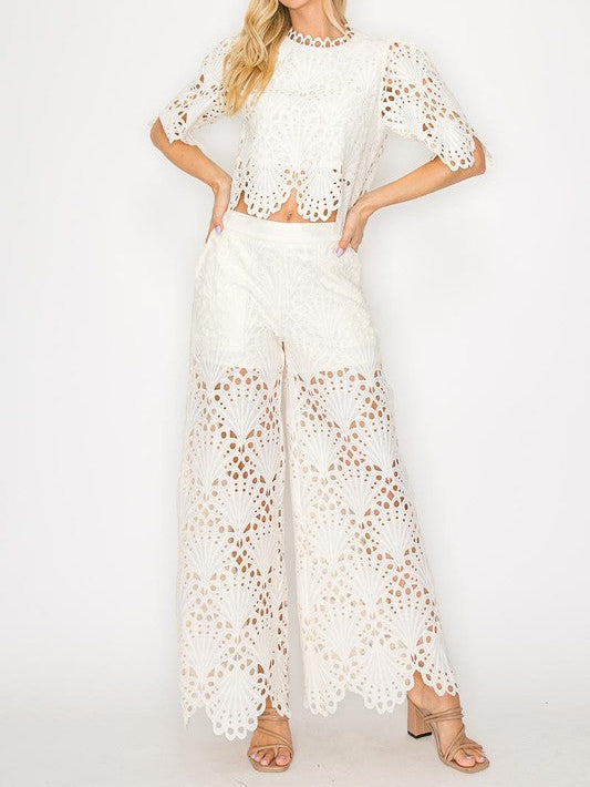 Elegant Lace Cutout Shirt