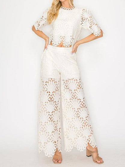 Elegant Lace Cutout Shirt