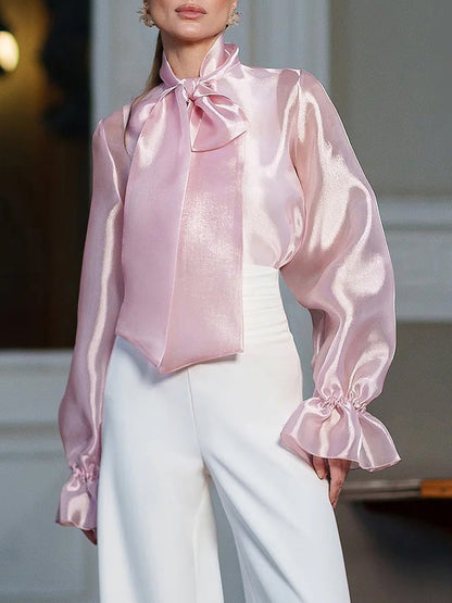 Elegant Wrap-around High Waist Straight Pants