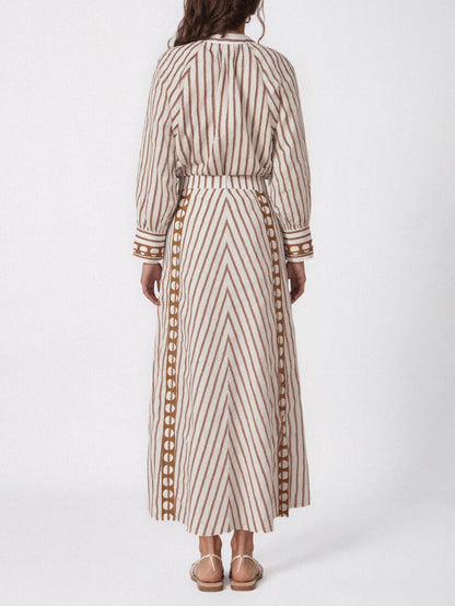 Elegant Striped Wide-leg Pants