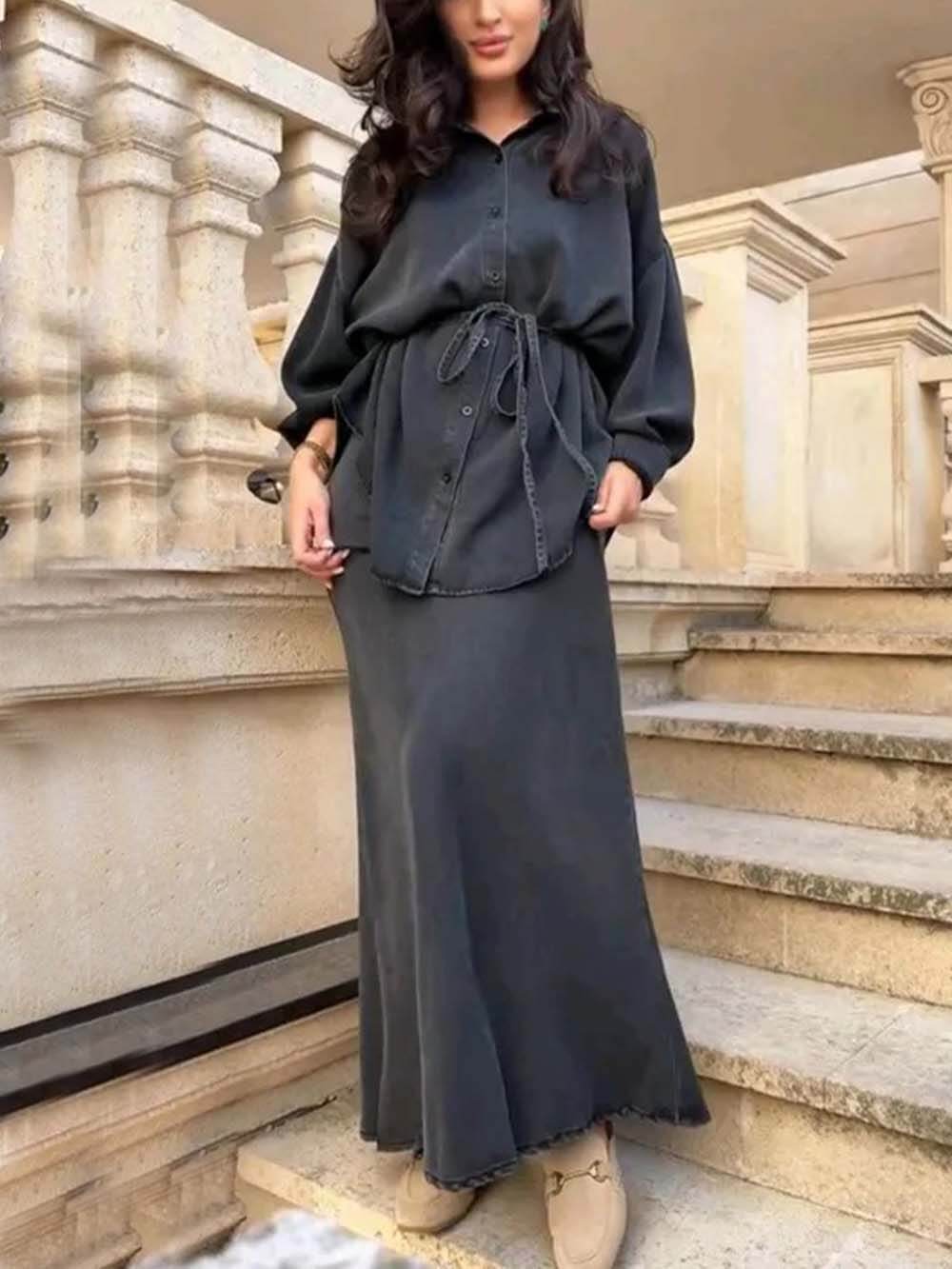 Fashion Casual Elastic Waist Mermaid Loose Skirt