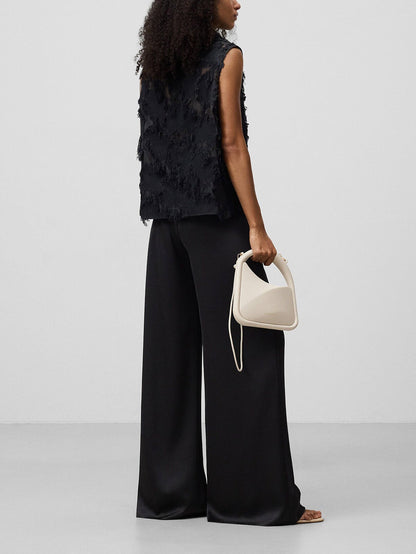 Elegant Satin Wide-leg Pants