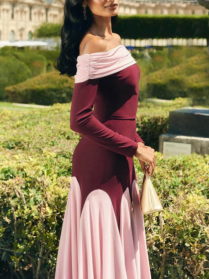 Elegant Mesh Two-Tone Panel Skirt