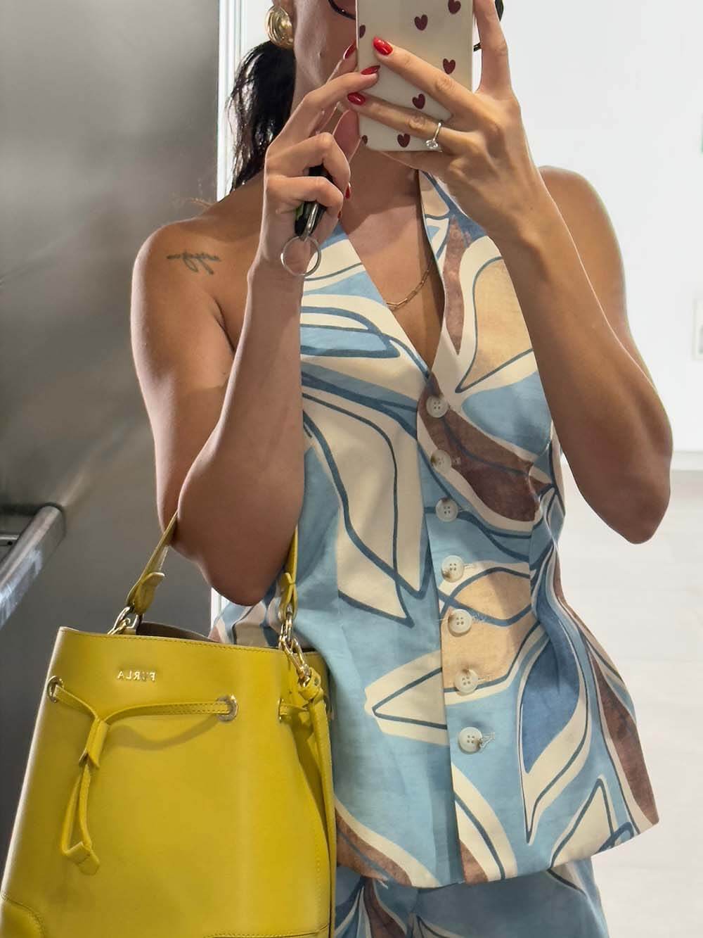 Fashionable Printed Elastic Waist Wide-Leg Pants