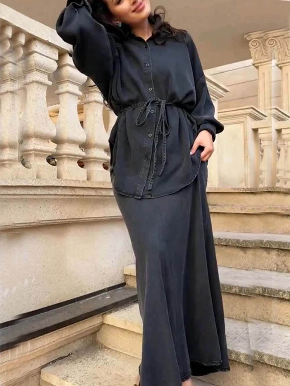 Fashion Casual Elastic Waist Mermaid Loose Skirt