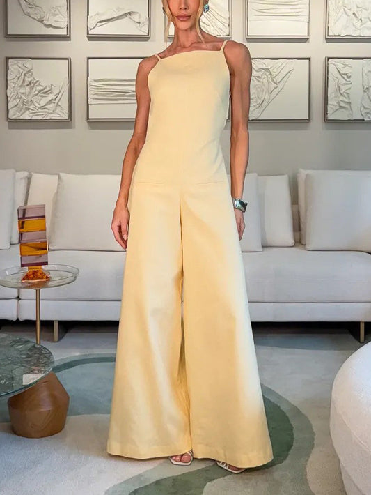 Exquisite Halter Neck Backless Jumpsuit