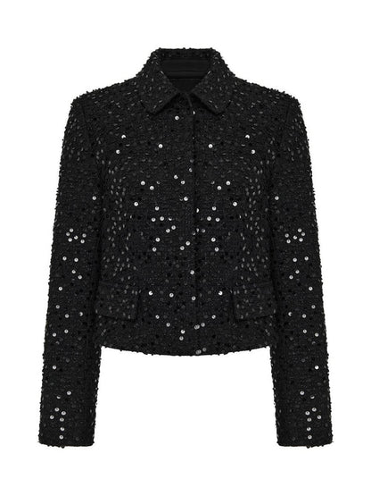 Retro Sequin Circle Cropped Jacket