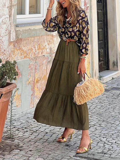 Fashion Casual Ruched Elastic Waist Skirt