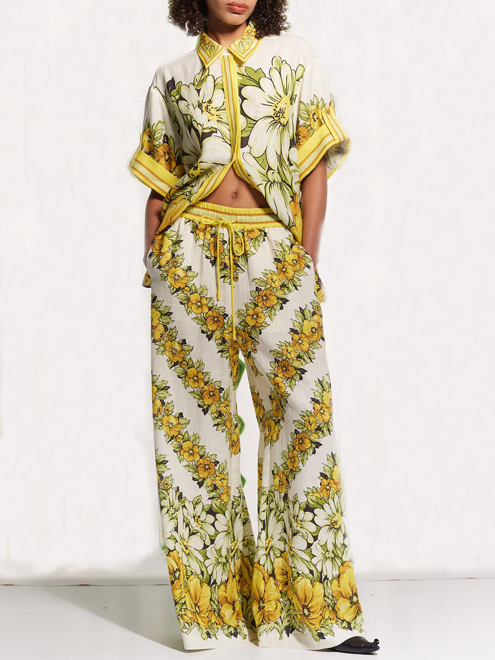 Klassiek zomers oversized overhemd met print
