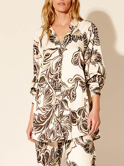 Prachtig los oversized overhemd met bloemenprint