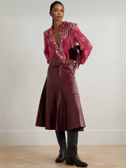 Exquisite Bohemian Ruffled Printed Chiffon Skirt