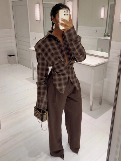 Exquisite Pleated Pocket Blazer Pants