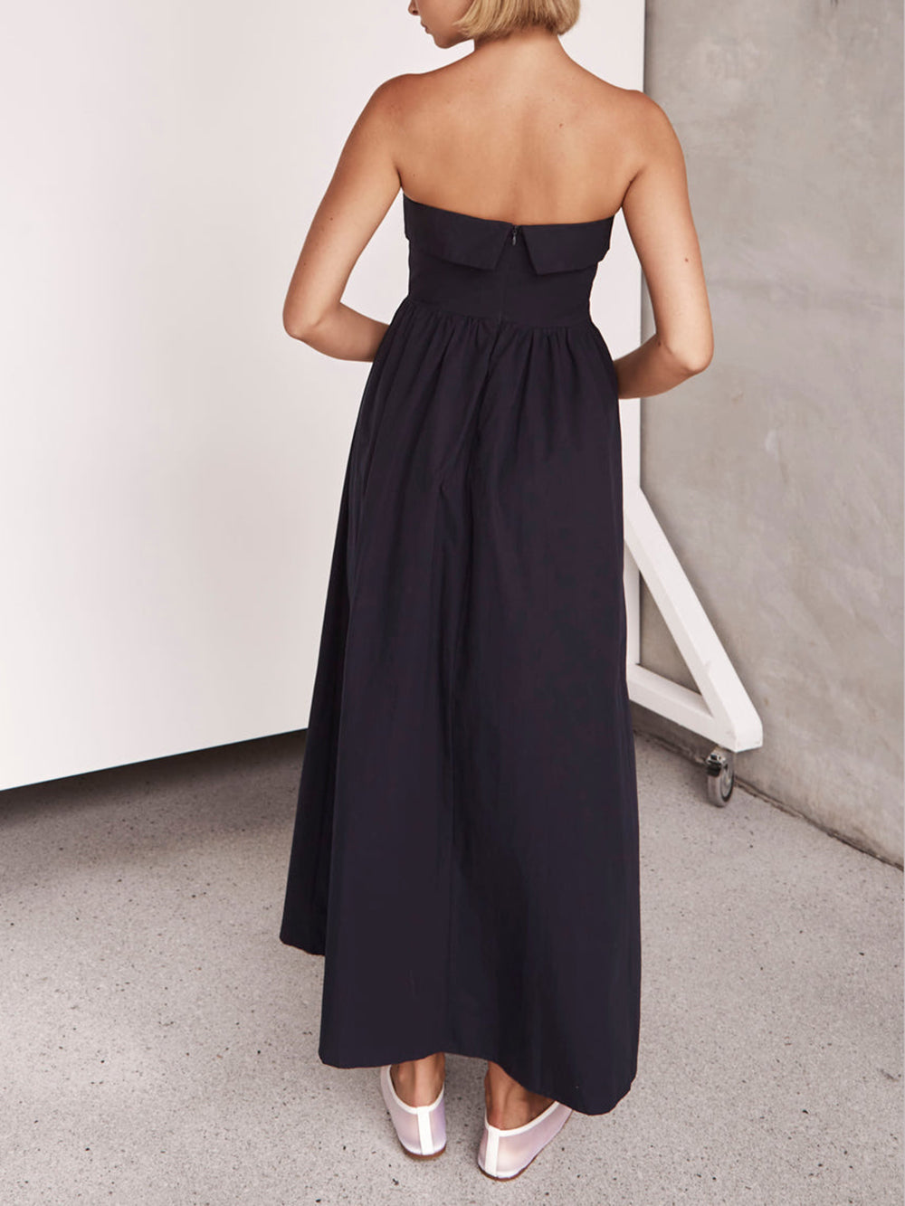Resortstijl Tulare strapless midi-jurk