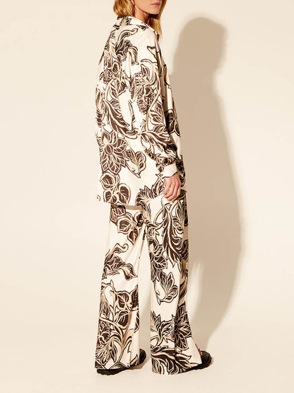 Prachtig los oversized overhemd met bloemenprint