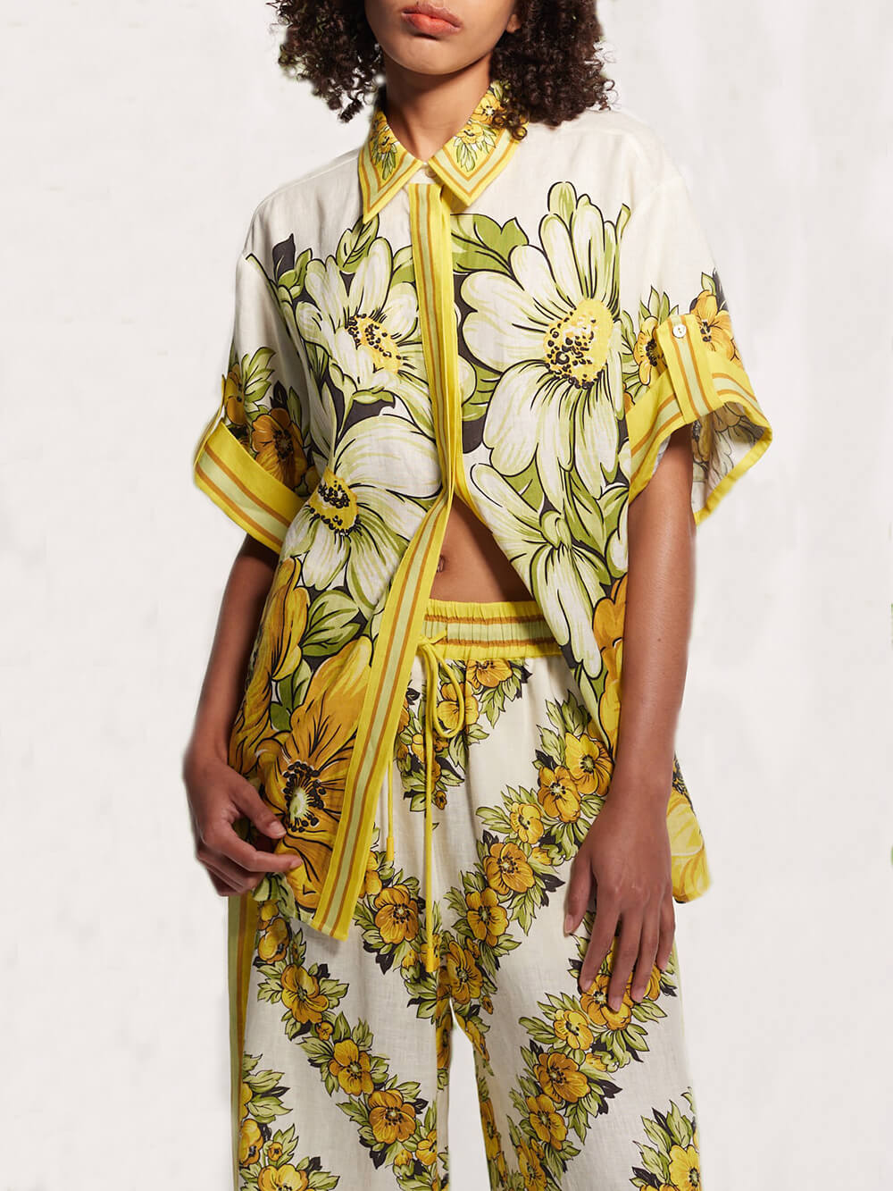 Klassiek zomers oversized overhemd met print