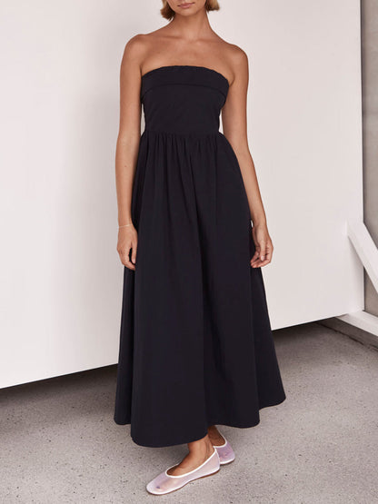 Resortstijl Tulare strapless midi-jurk