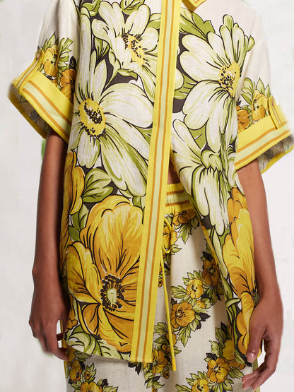 Klassiek zomers oversized overhemd met print