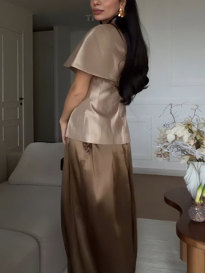 Exquisite Turtleneck Shawl Top