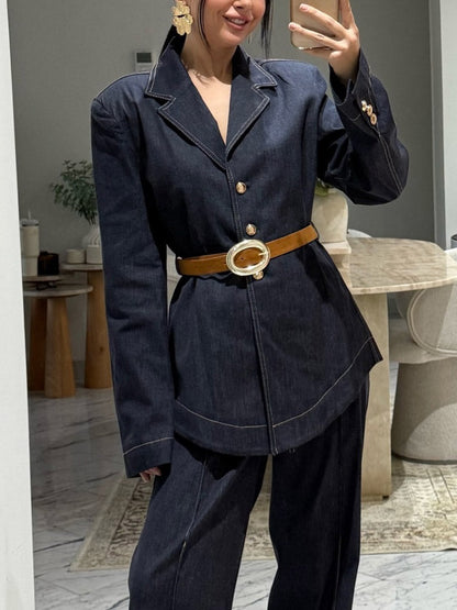 Casual Denim Long-Sleeved Shirt