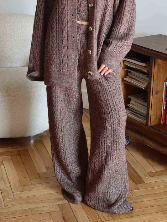 Casual Twist Fashion Wide Leg Woolen Pants