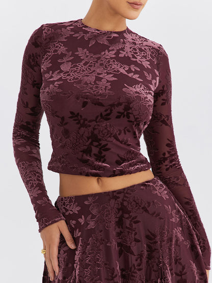 Prachtige romantische top met coltrui en bloemenprint
