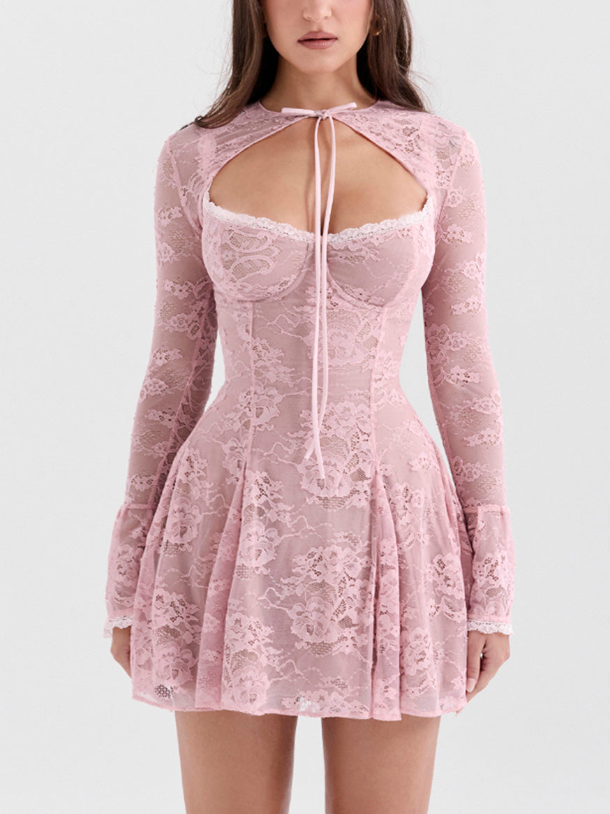 Elegante vintage sexy kanten mini-jurk