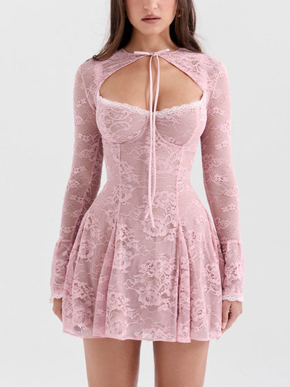 Elegante vintage sexy kanten mini-jurk