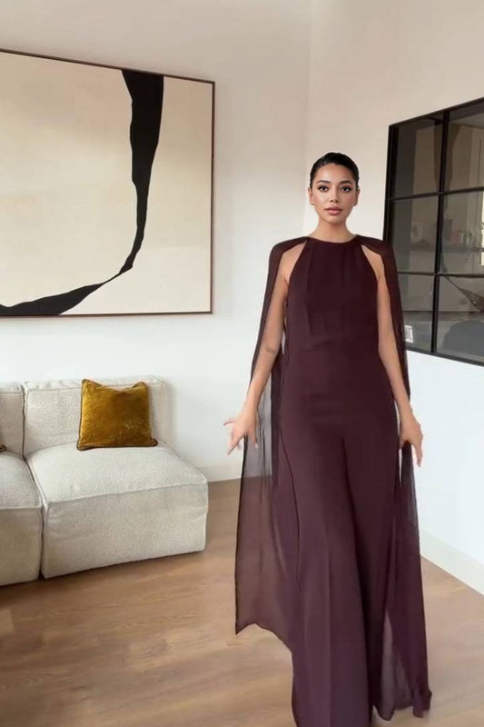 Minimalist Shawl Design Jumpsuit