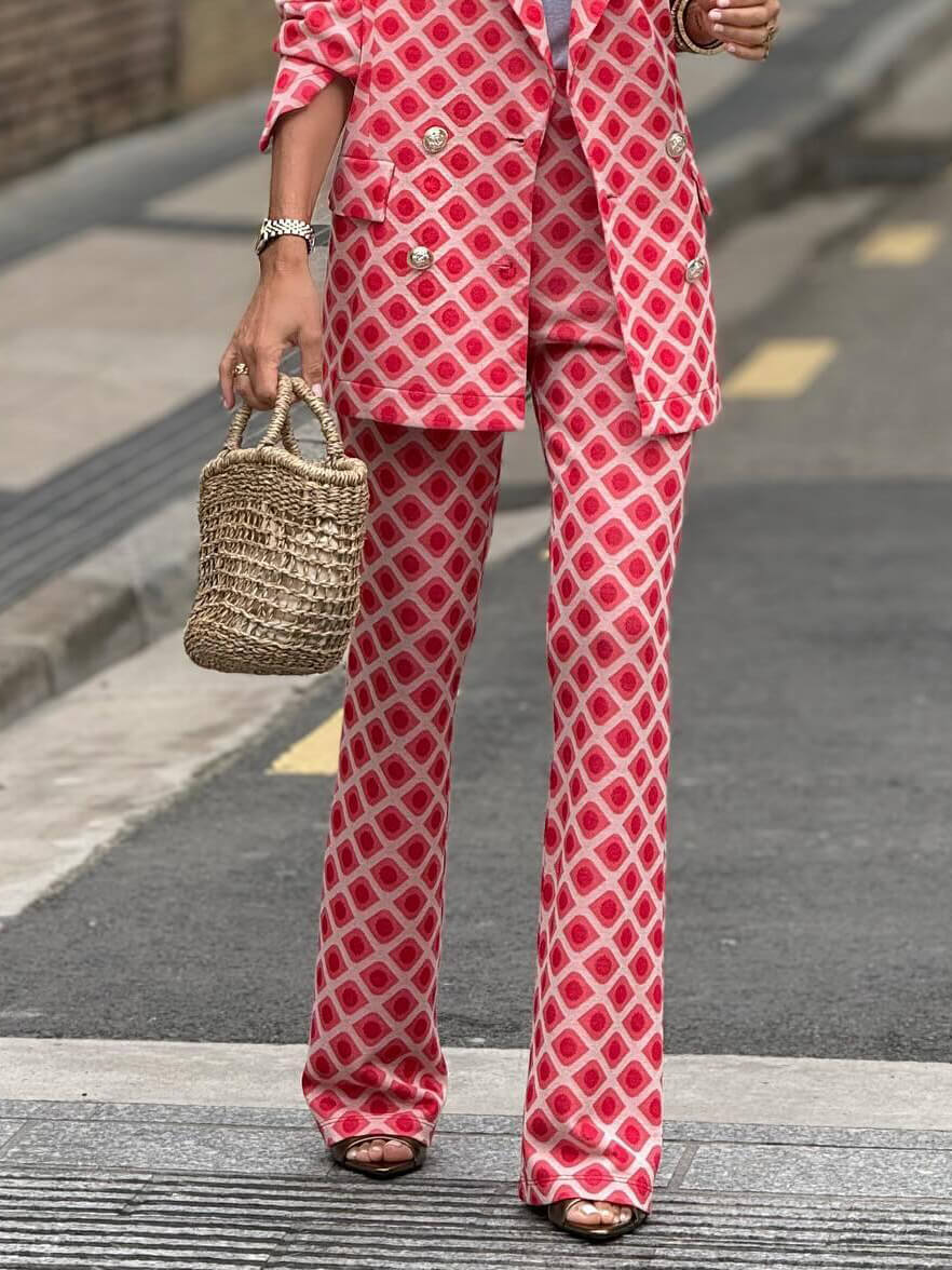 Casual broek met zak en geometrische print
