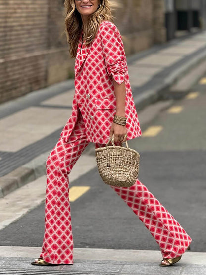 Casual broek met zak en geometrische print