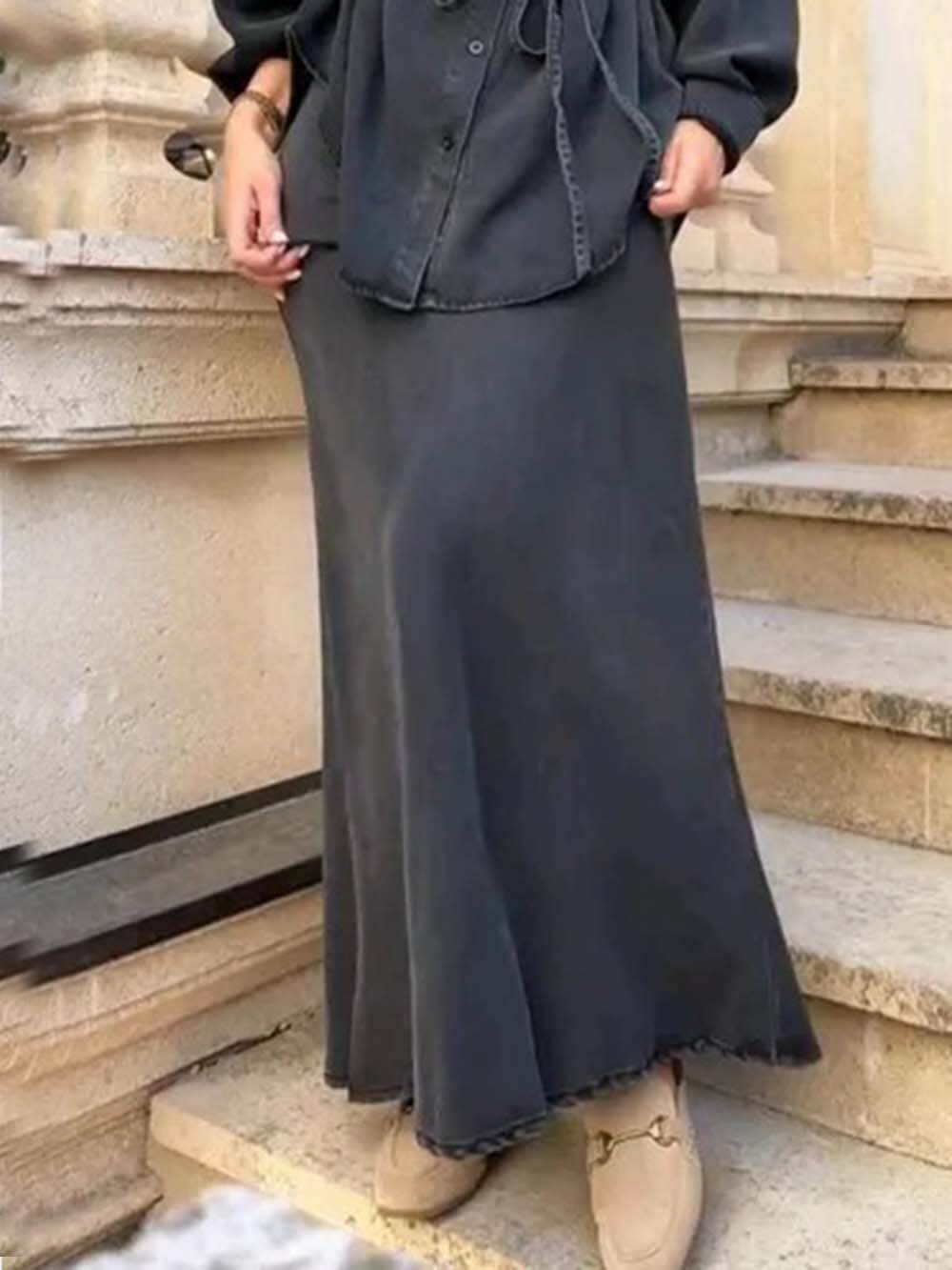 Fashion Casual Elastic Waist Mermaid Loose Skirt