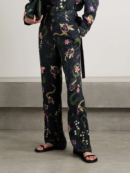 Elegant Floral Print Button-Up Shirt