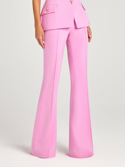 Exquisite Power High Rise Side Zipper Flare Slim Fit Pants