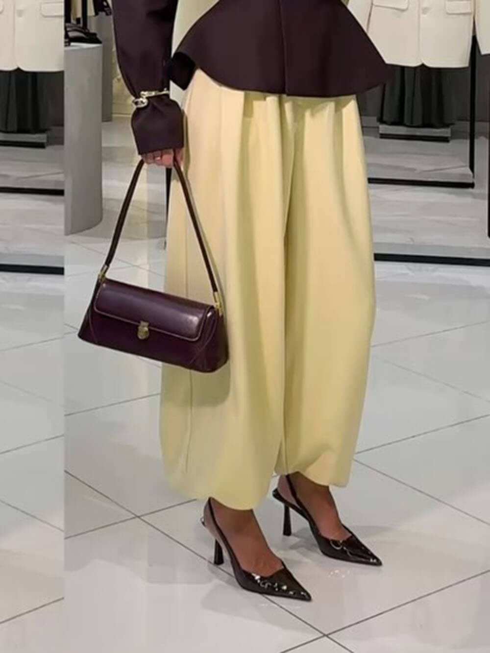 Retro Ruched Lapel Waist-Tie Jacket