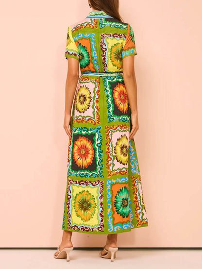 Speciale midi-jurk met zonnebloemprint