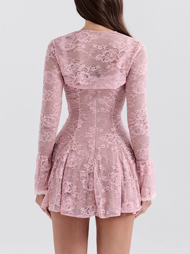 Elegante vintage sexy kanten mini-jurk