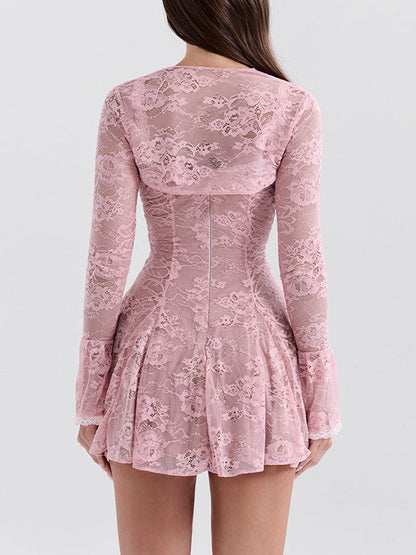 Elegante vintage sexy kanten mini-jurk