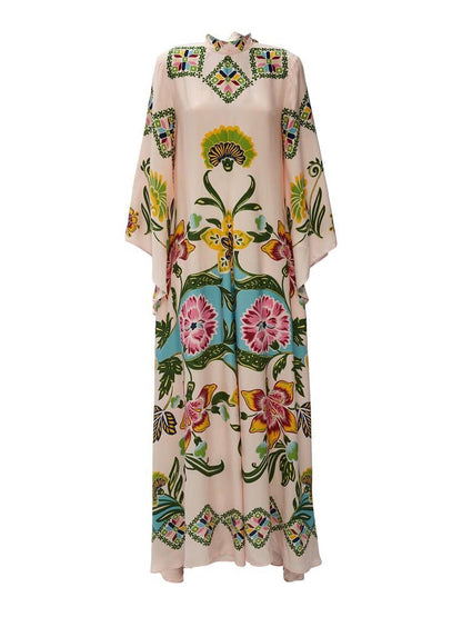 Prachtige vloeiende maxi-jurk met bloemenprint