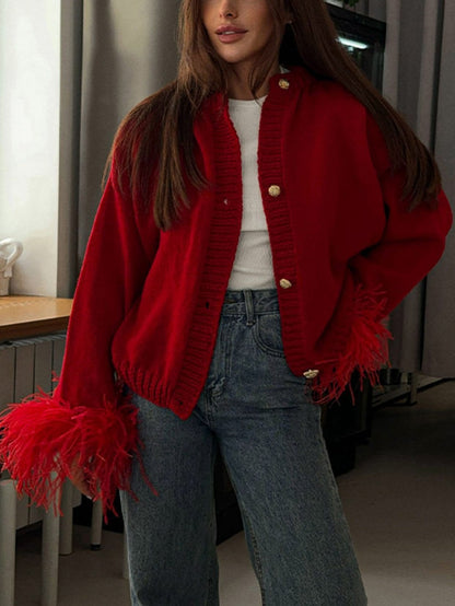 Casual gesplitst veren kort truivest